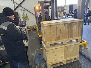Crated ThermoSonic Components prepared for shipment